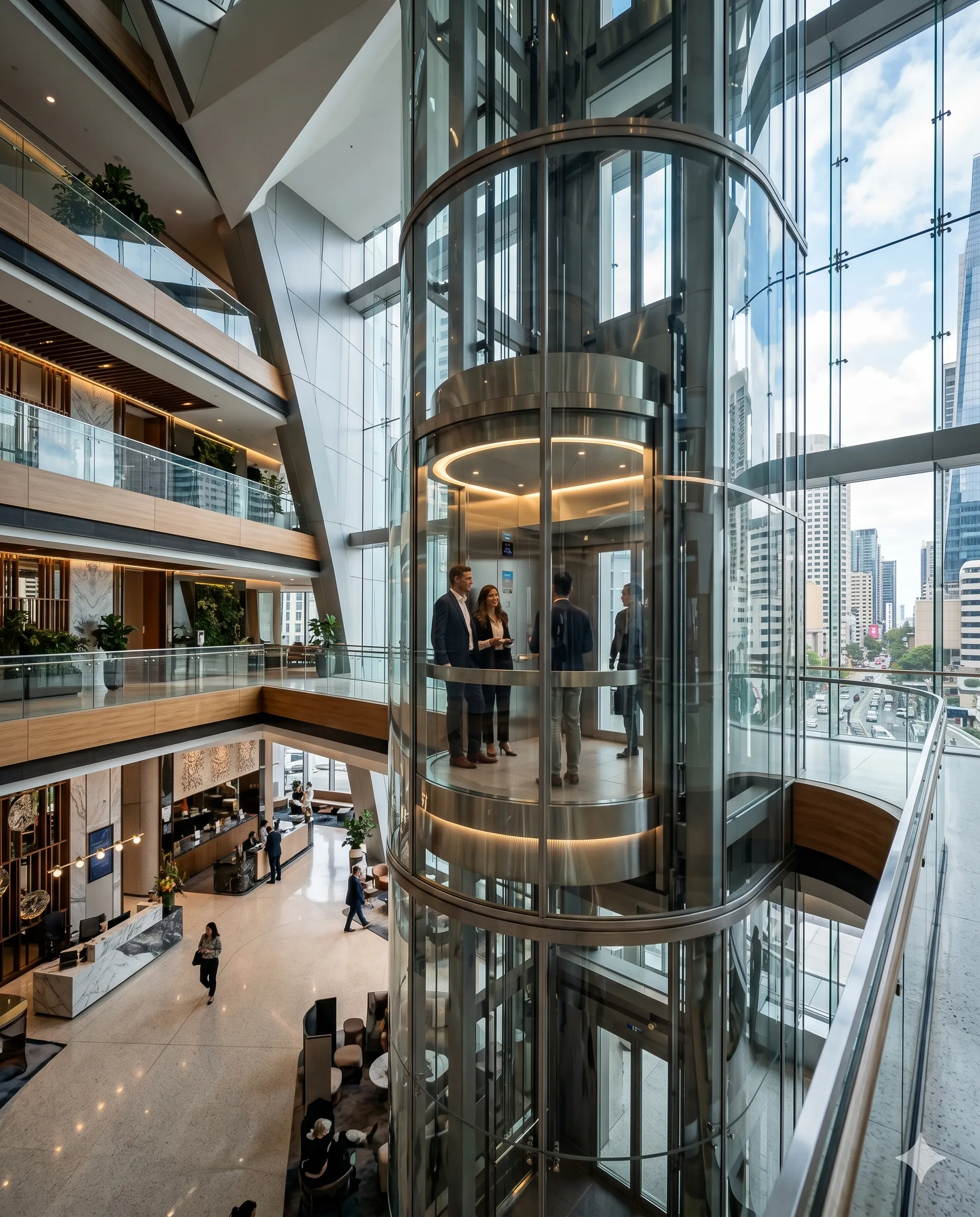 Semi circular panoramic lift